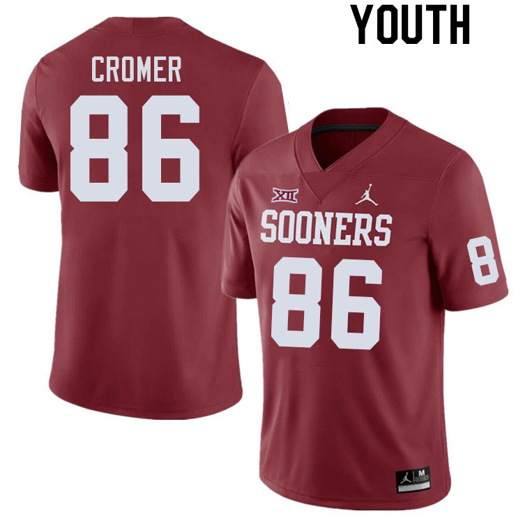 Youth #86 Patrick Cromer Oklahoma Sooners College Football Jerseys Stitched Sale-Crimson